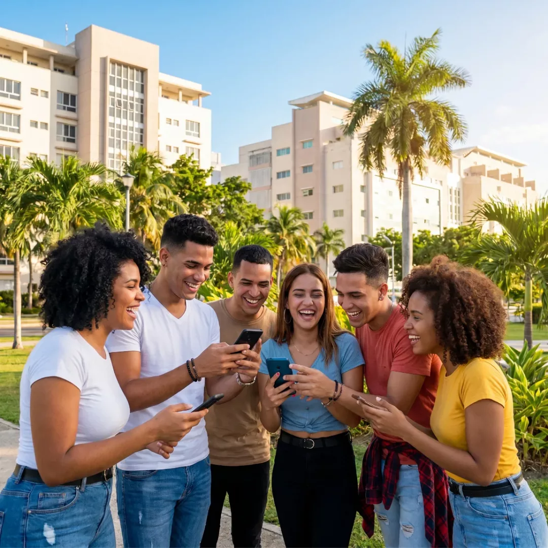 Comunidad cubana en el exterior usando DimeCuba
