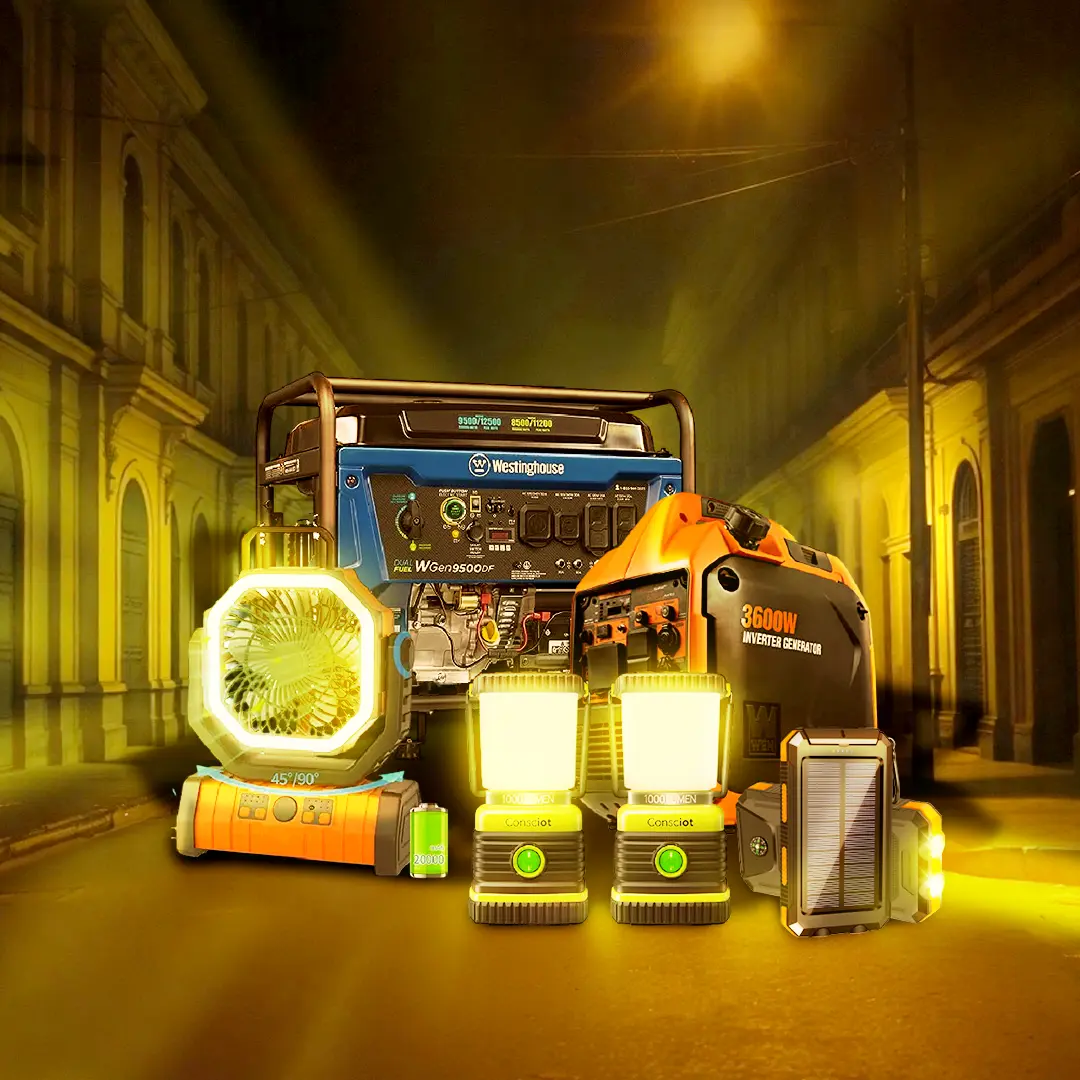 Generadores, paneles, lámparas recargables y más
