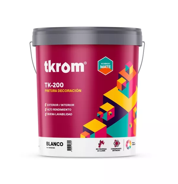 TKROM TK-200 PLASTICO MATE INTERIOR BLANCO 15 Litros 