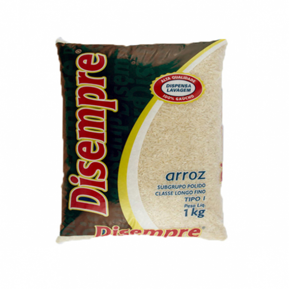 ARROZ BLANCO GRANO LARGO  BOLSA 1KG DISEMPRE