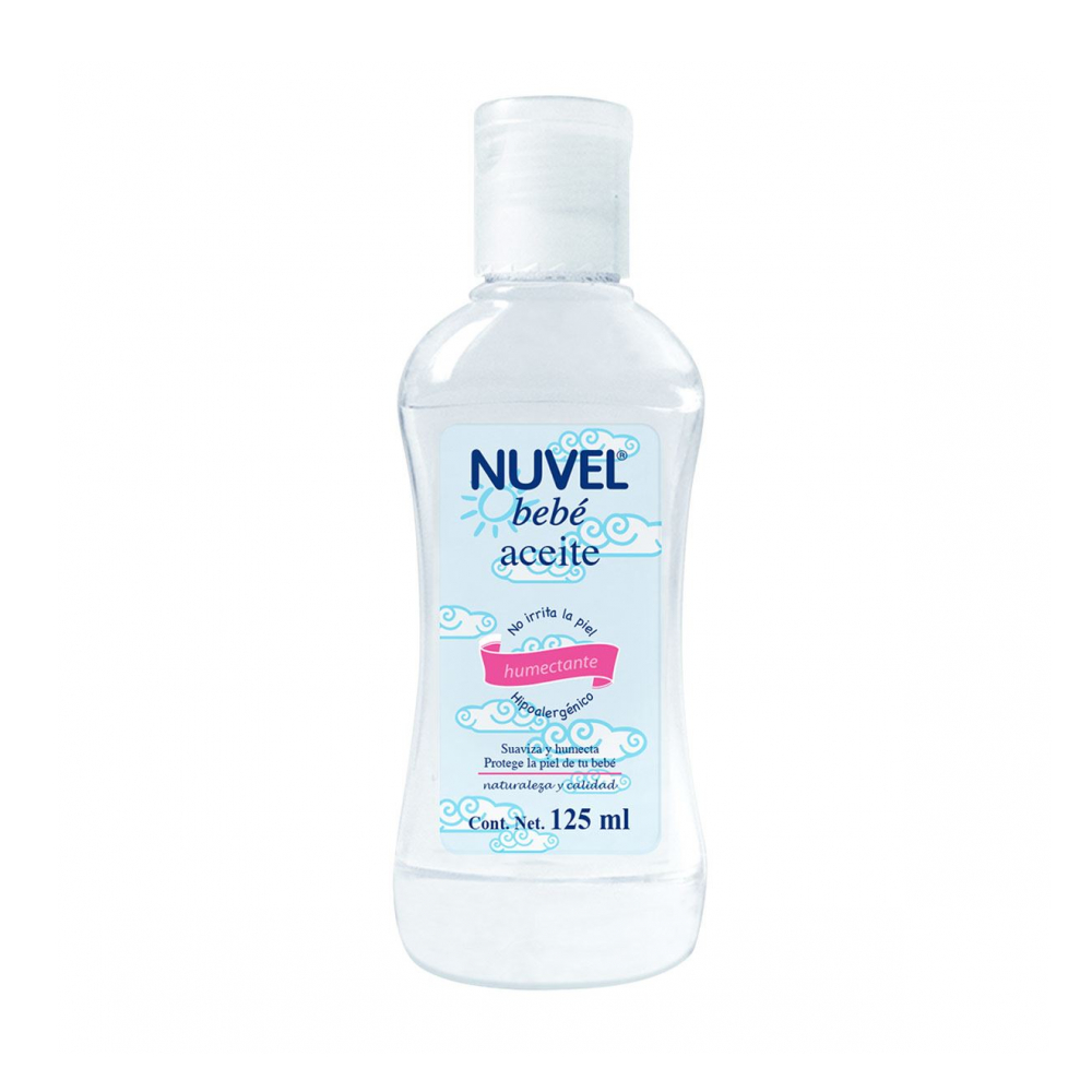 Aceite para bebé hipoalergénico humectante Nuvel (125 ml)