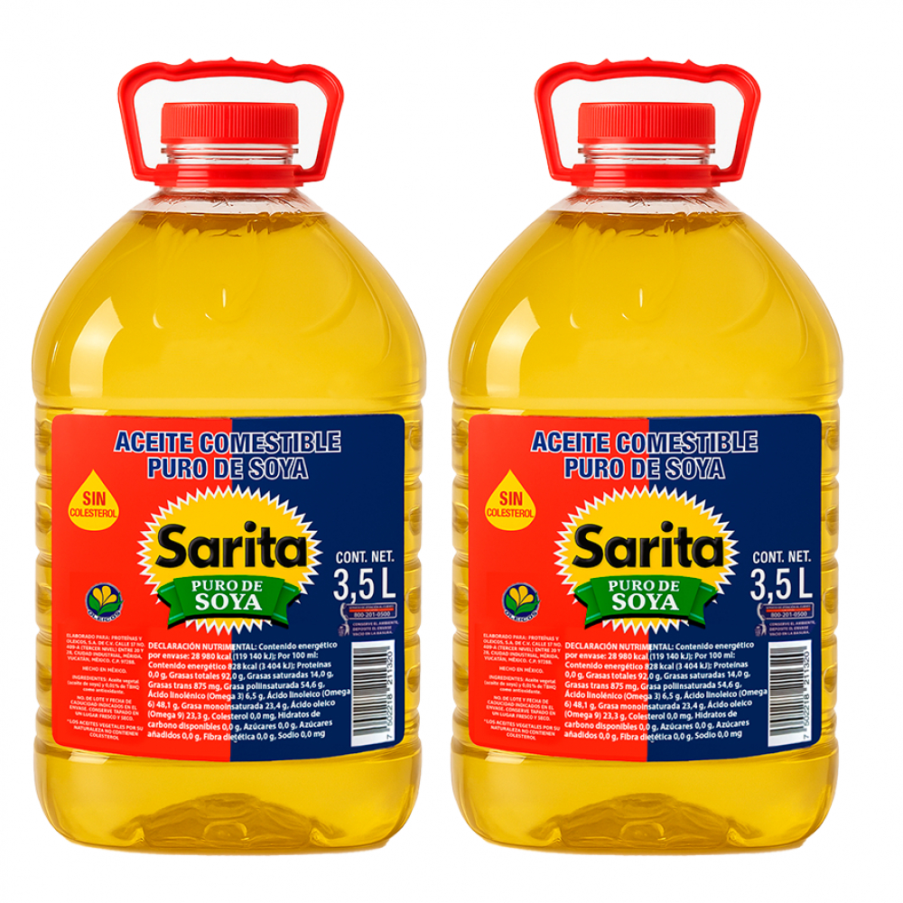 Aceite puro de soya Sarita ( 2 x 3.5 L)
