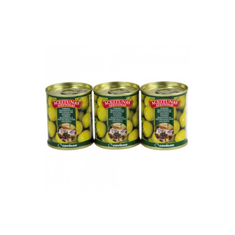 Aceitunas Rellenas con Anchoas (3u x 50g) COVIRAN