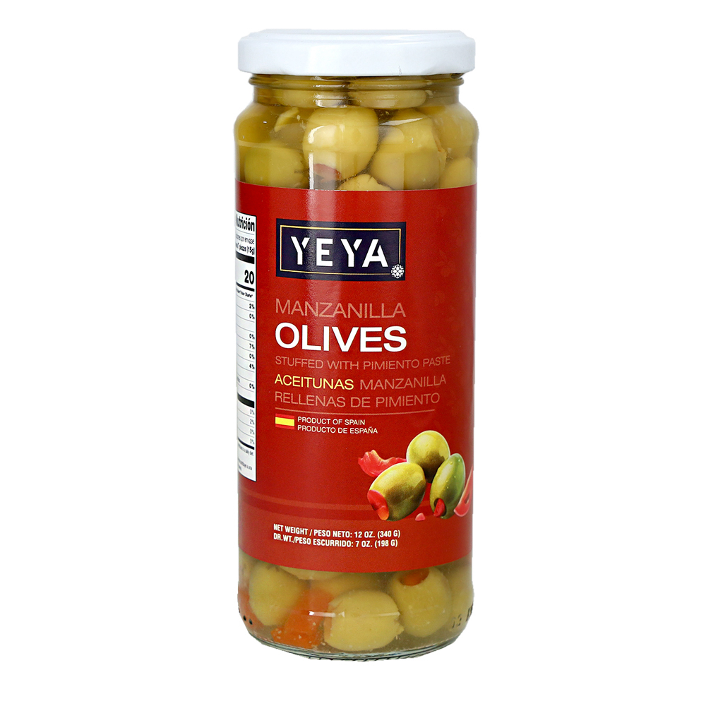 Aceitunas españolas manzanilla rellenas de pimientos Yeya (340 g / 12 oz)