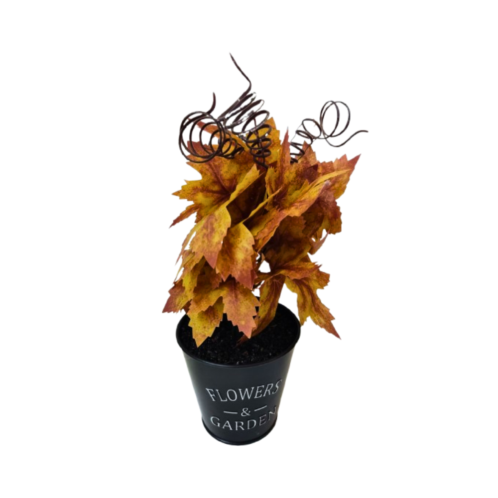 Adorno de maceta con hojas de color amarillo mostaza Flowers & Garden