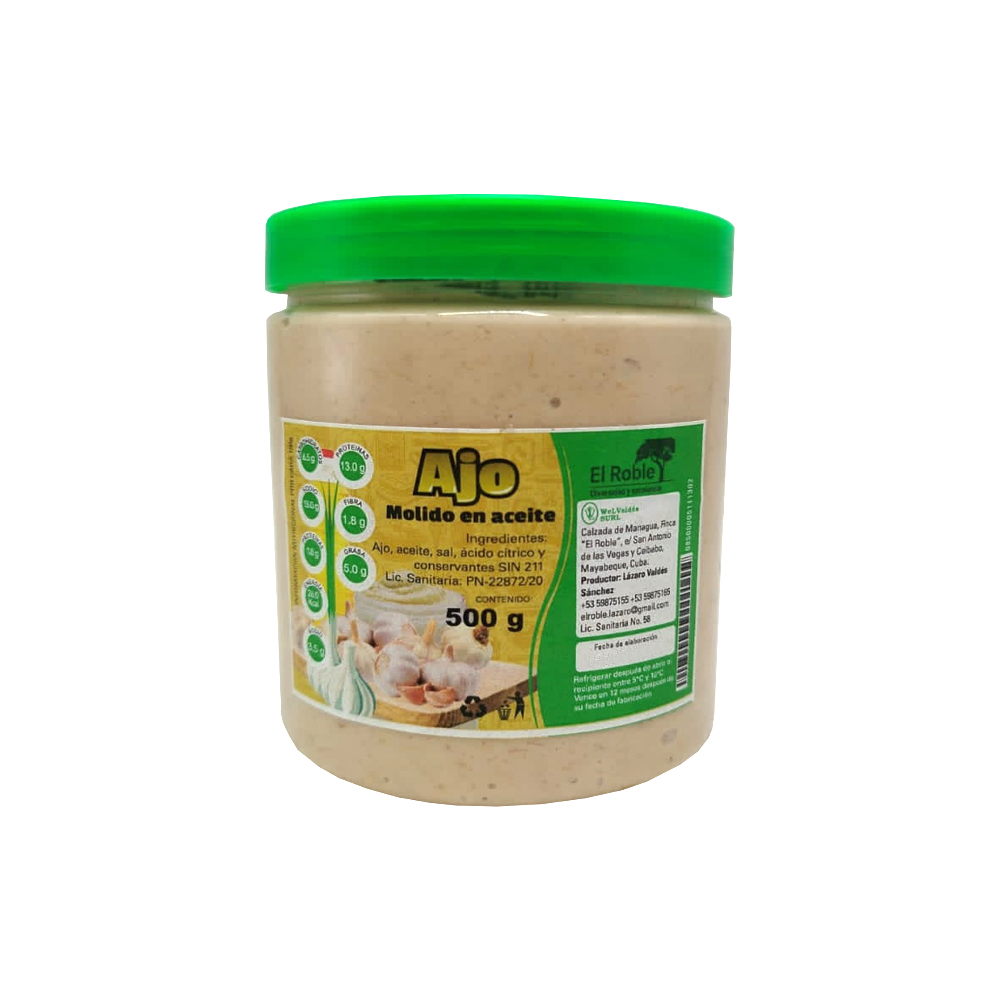Ajo molido en aceite El Roble (500 g / 1.10 lb)