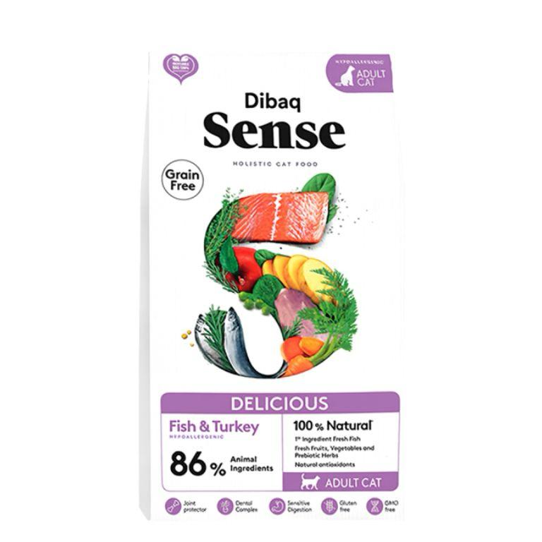Alimento Gatos Delicious Pescado y Pavo (1,5 kg) DIBAQ SENSE