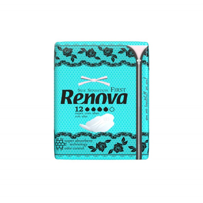 Almohadillas Sanitarias First Super con Alas (12u) RENOVA