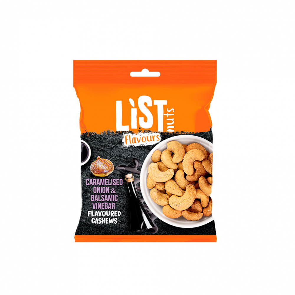 Anacardos con sabor a cebolla caramelizada y vinagre balsámico List Nuts (120 g / 4.23 oz)
