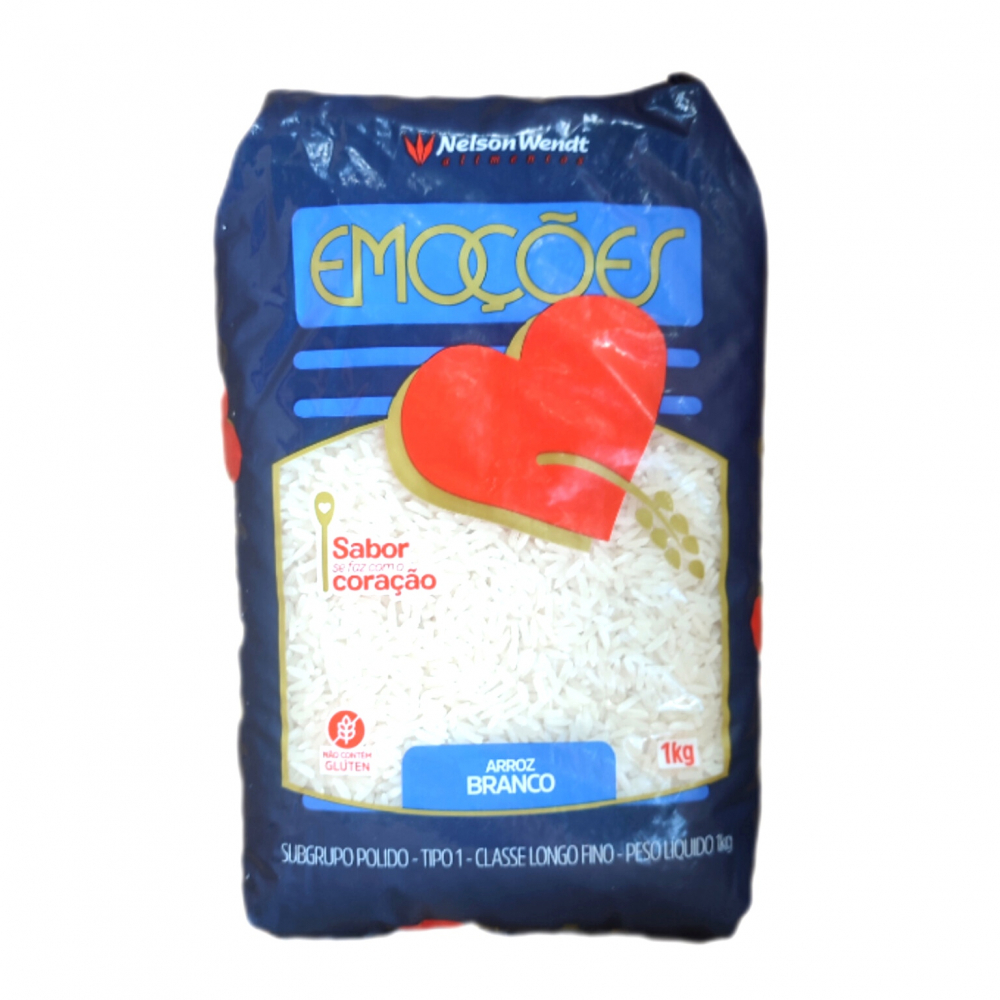 Arroz blanco brasileño Nelson Wendt (1 kg / 2.2 lb)