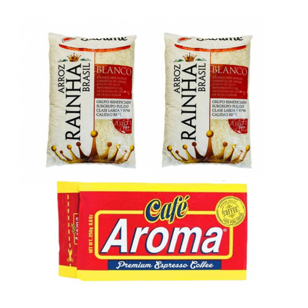 Arroz blanco brasileño + Café Aroma