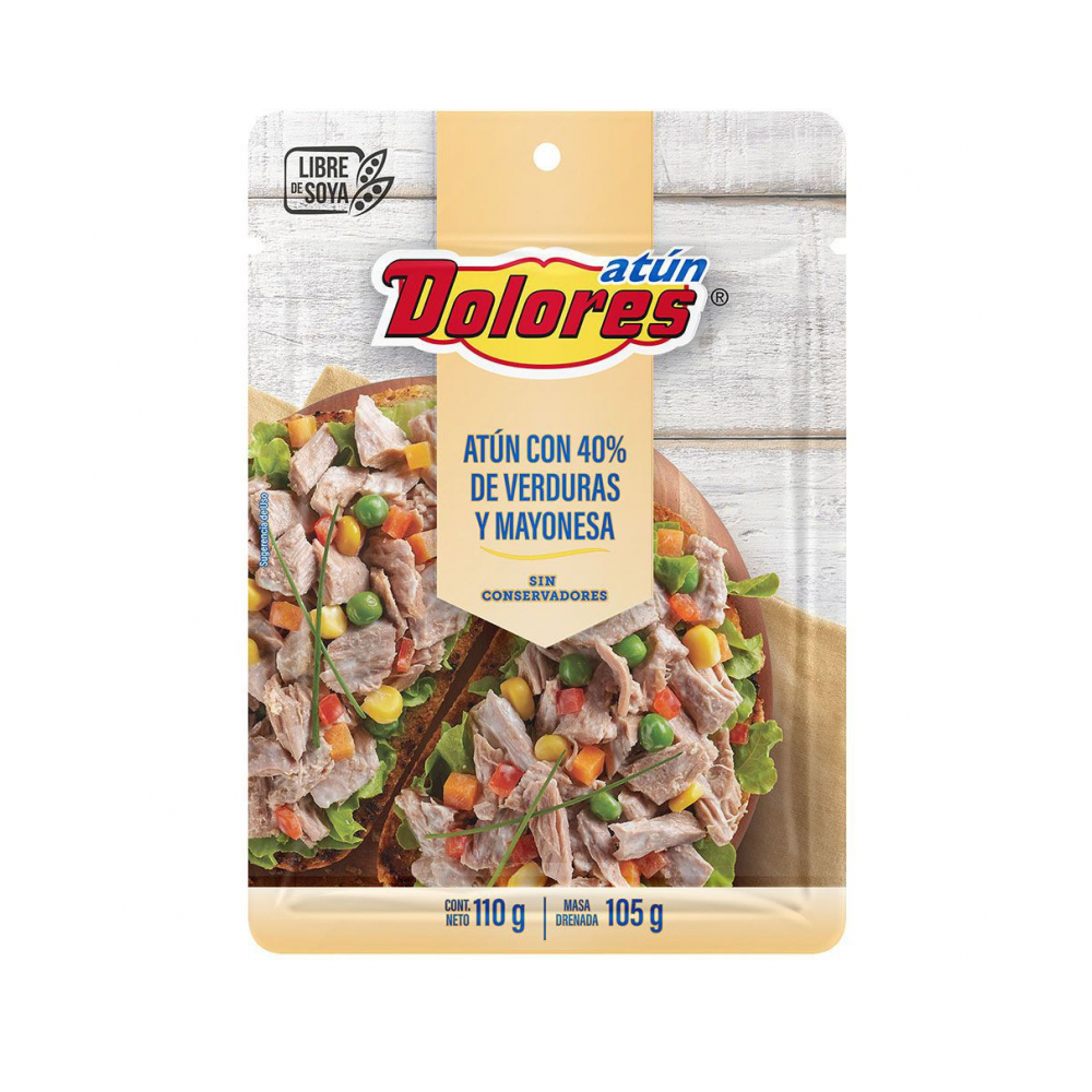 Atún con 40% de verduras y mayonesa Dolores (110 g / 3.88 oz)