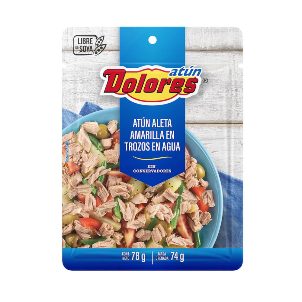 Atún de aleta amarilla en trozos en agua Dolores (78 g / 2.75 oz)