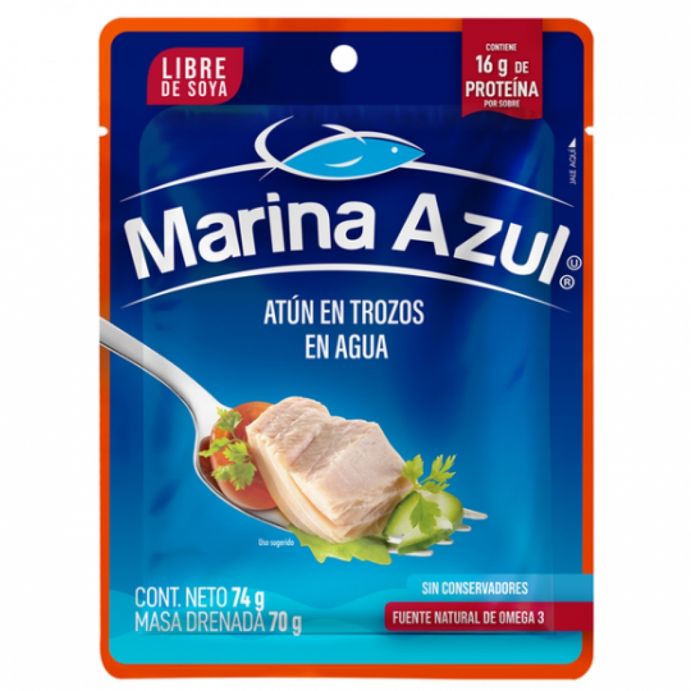Atún en trozos en agua Marina Azul (74 g / 2.6 oz)