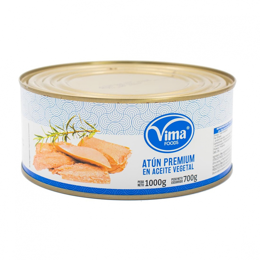 Atún premium en aceite vegetal Vima Foods (1 kg / 2.2 lb)