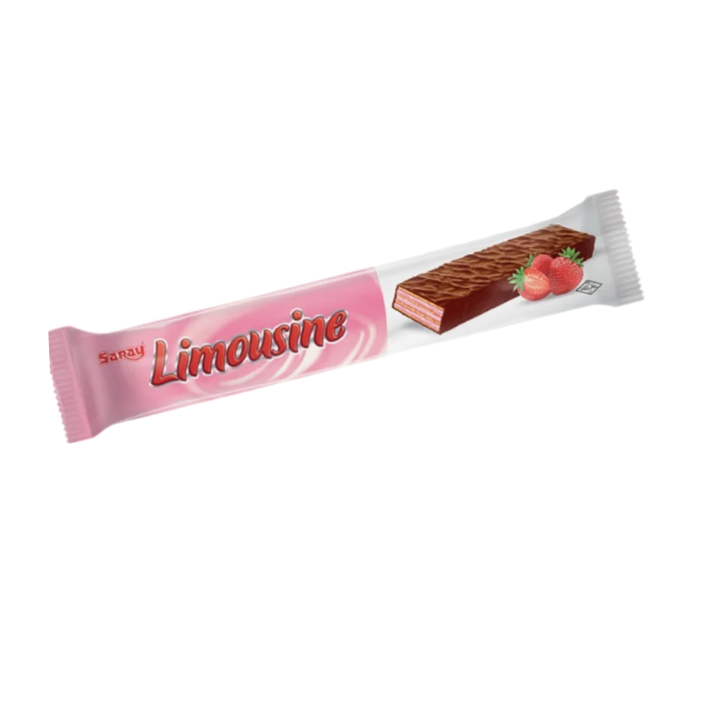 Barra de oblea de chocolate con crema sabor fresa Saray Limousine (75 g / 2.64 oz)
