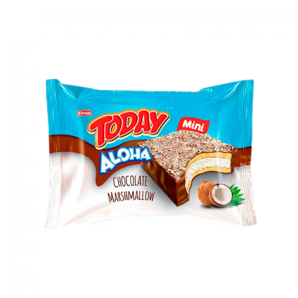 Bizcocho relleno con malvavisco y cubierta de chocolate con coco Today (50 g / 1.76 oz)