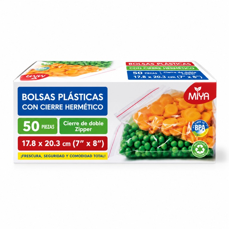Bolsa Plástica con Cierre Hermético para Sandwich (50 u) MIYA