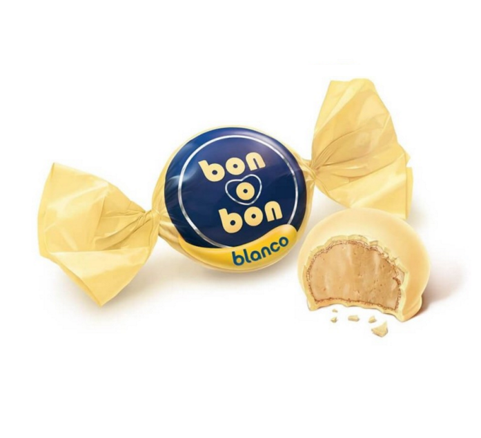 Bombon de Chocolate Blanco con Crema de Mani 15g Bon o Bon