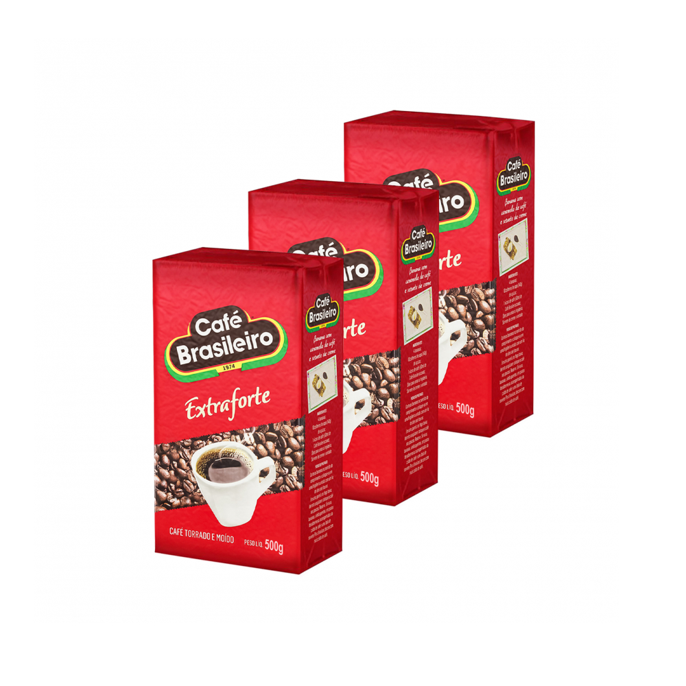 Café extra fuerte Brasileiro (3 x 500 g / 1.1 lb)