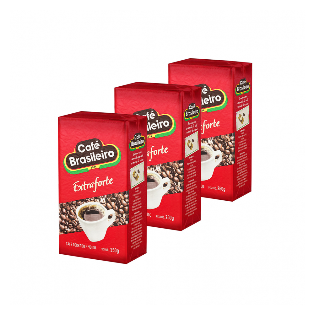 Café extra fuerte Brasileiro (3 x 250 g / 8.8 oz)