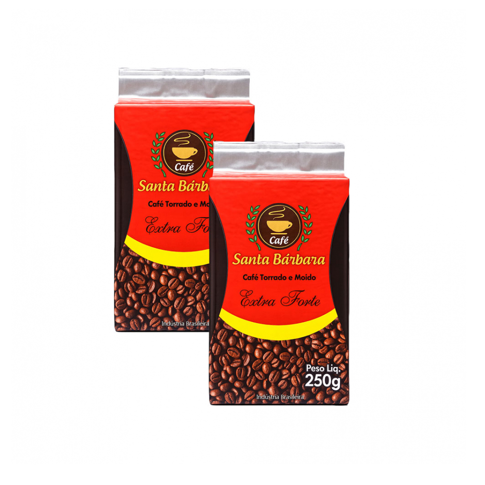 Café tostado y molido extra fuerte Santa Bárbara (2 x 250 g / 8.8 oz)