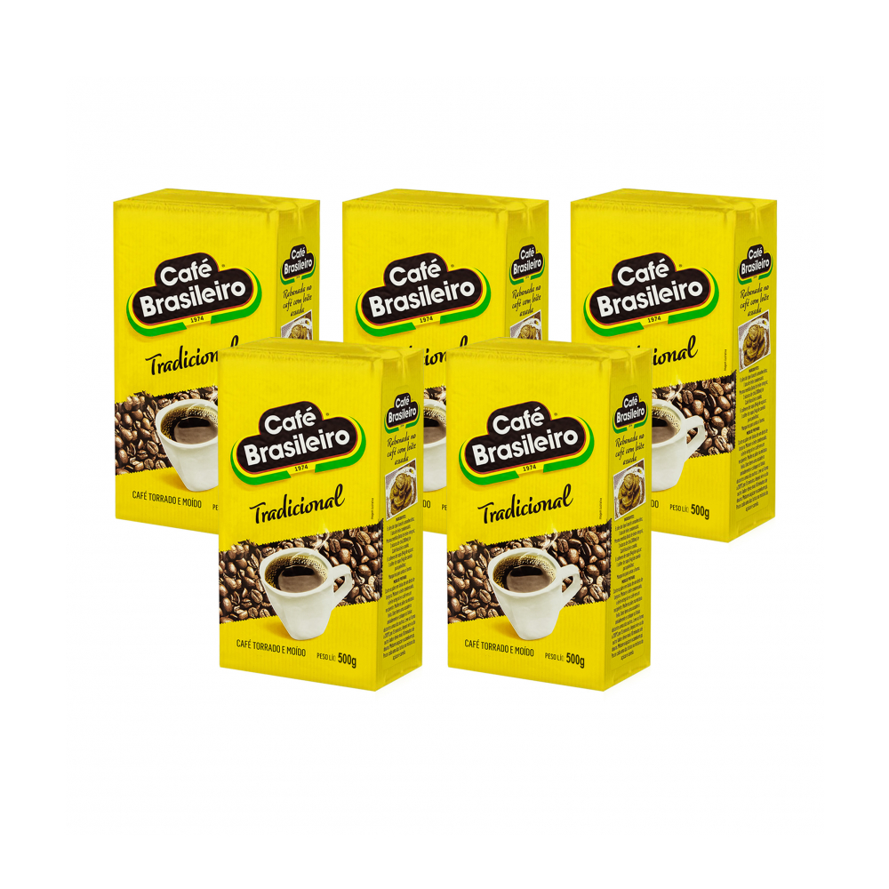Café tradicional Brasileiro (5 x 500 g / 1.1 lb)
