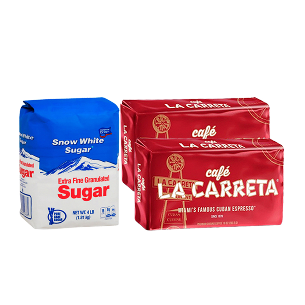 Cafecito dulce: Azúcar Snow White + Café La Carreta