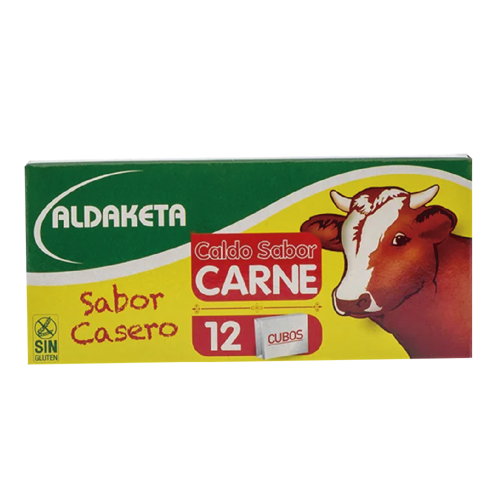 Caja de 12 cubos de caldo sabor carne Aldaketa (120 g / 4.23 oz)