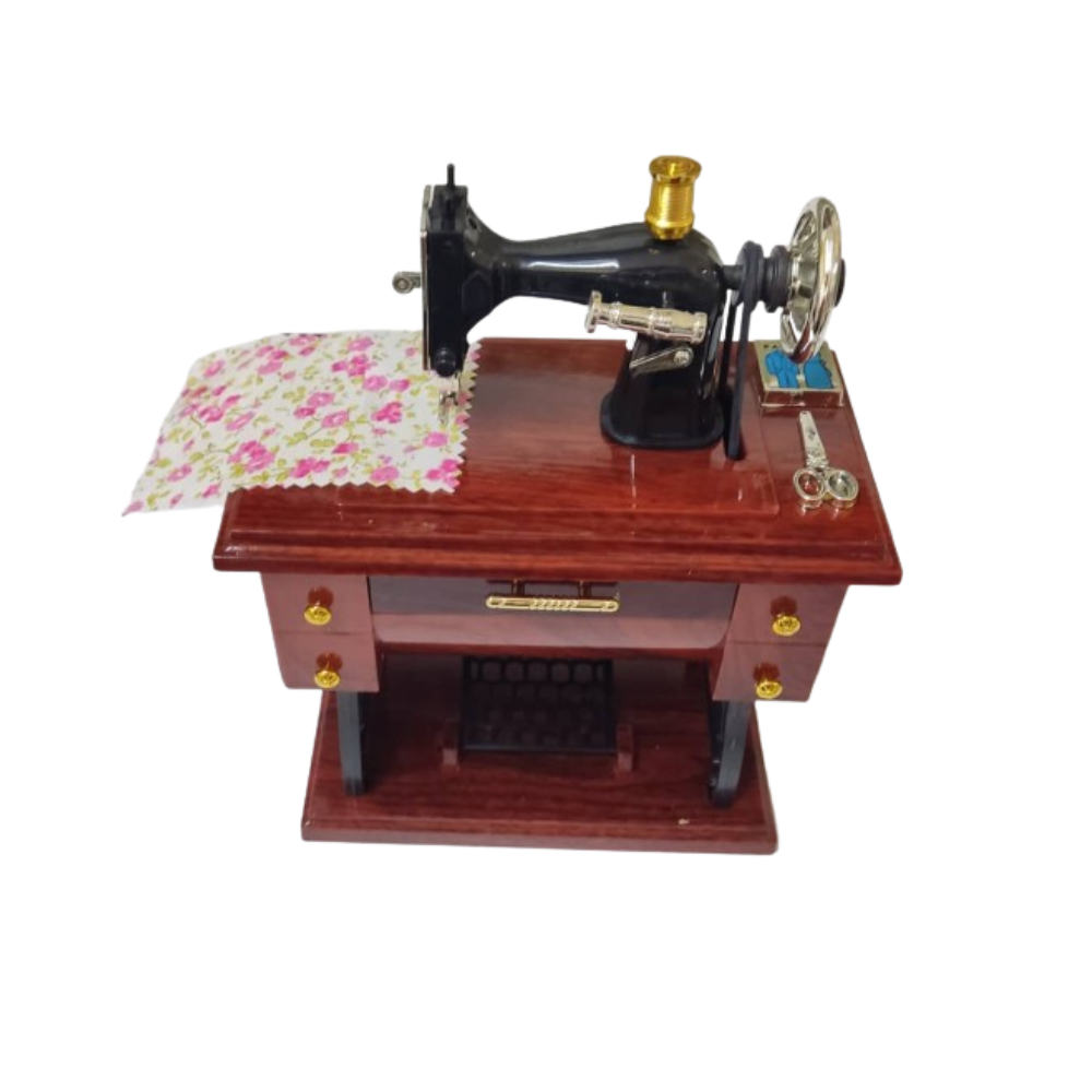 Caja de música diseño máquina de coser