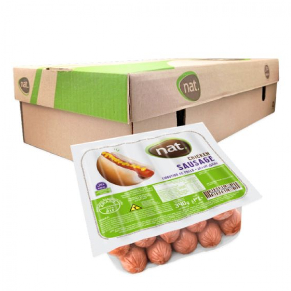 Caja de salchichas de pollo Nat (24 x 340 g / 12 oz)