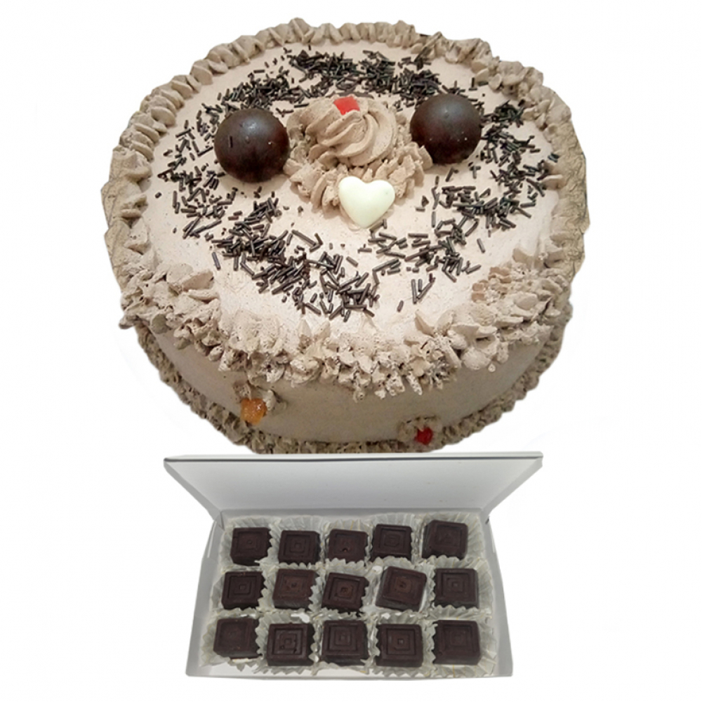 Cake chocolate de nata (12 comensales) + bombones chocolate