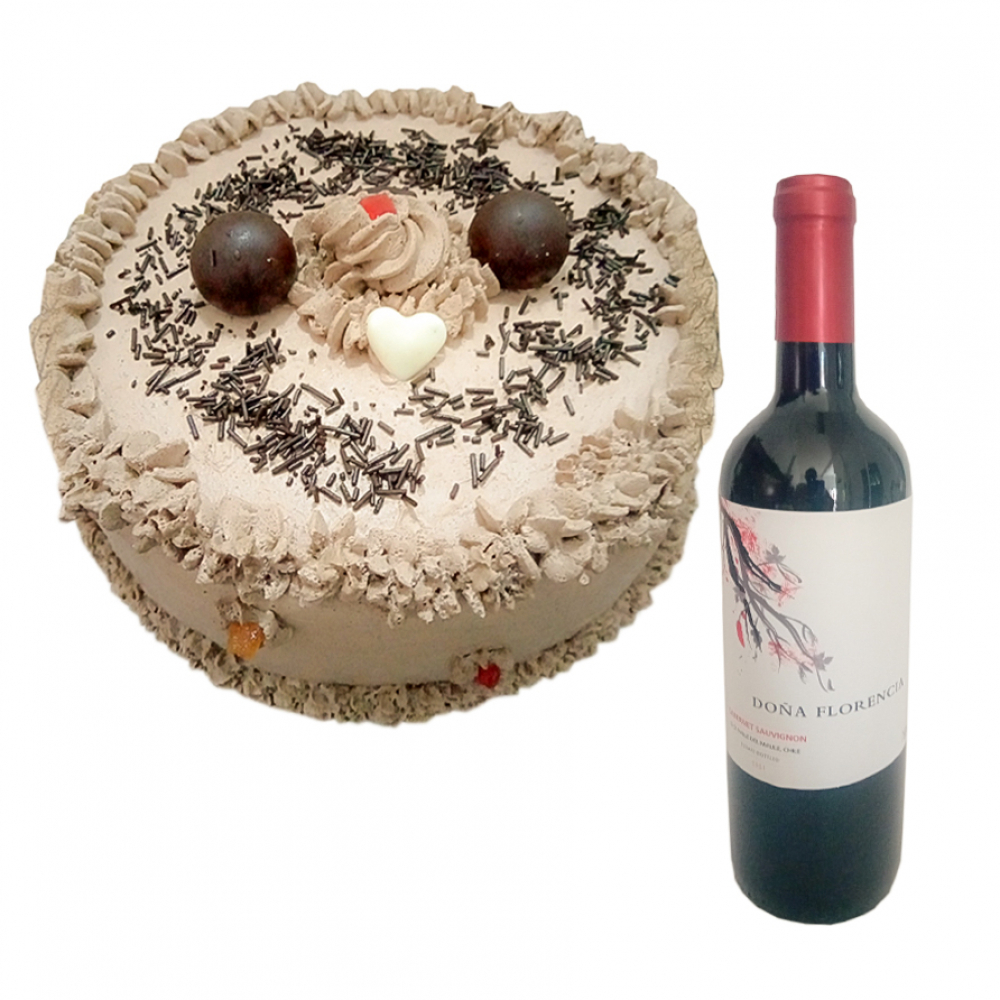 Cake chocolate de nata (12 comensales) + vino