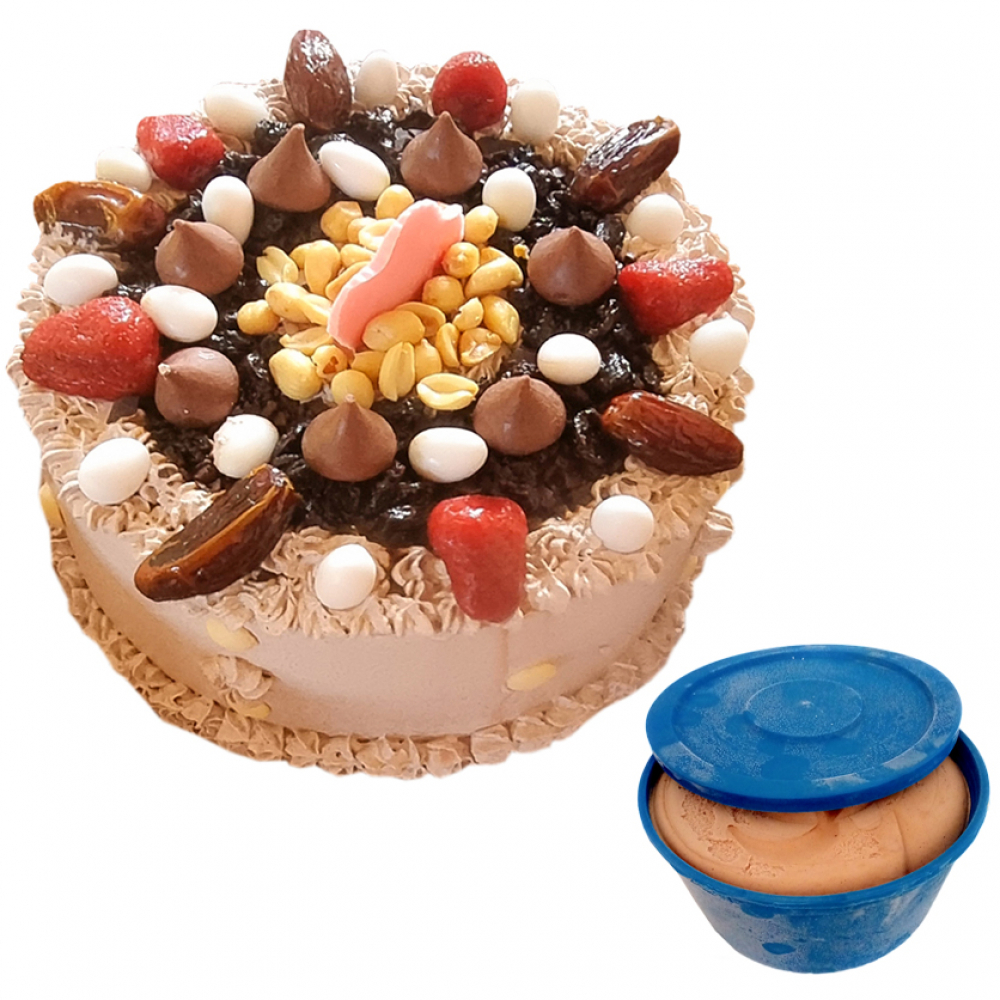 Cake chocolate y frutos secos (12 comensales) + helado de crema