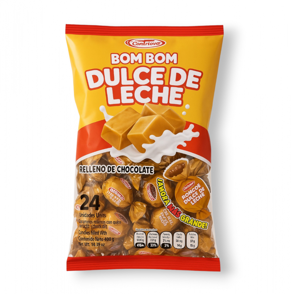 Caramelo con palo de dulce de leche relleno de chocolate Confites Venus (408 g / 14.39 oz)