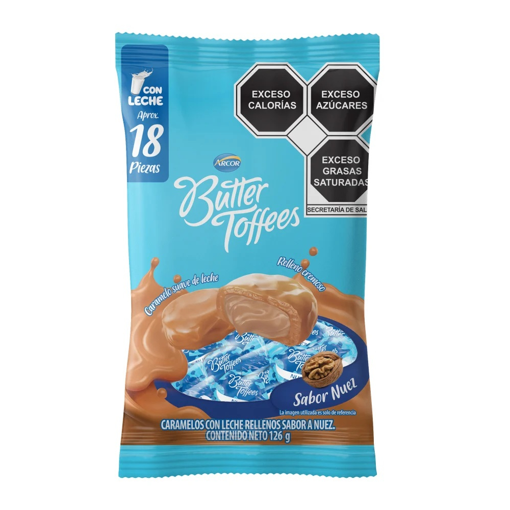 Caramelos con leche rellenos sabor nuez Arcor (126 g / 4.4 oz)
