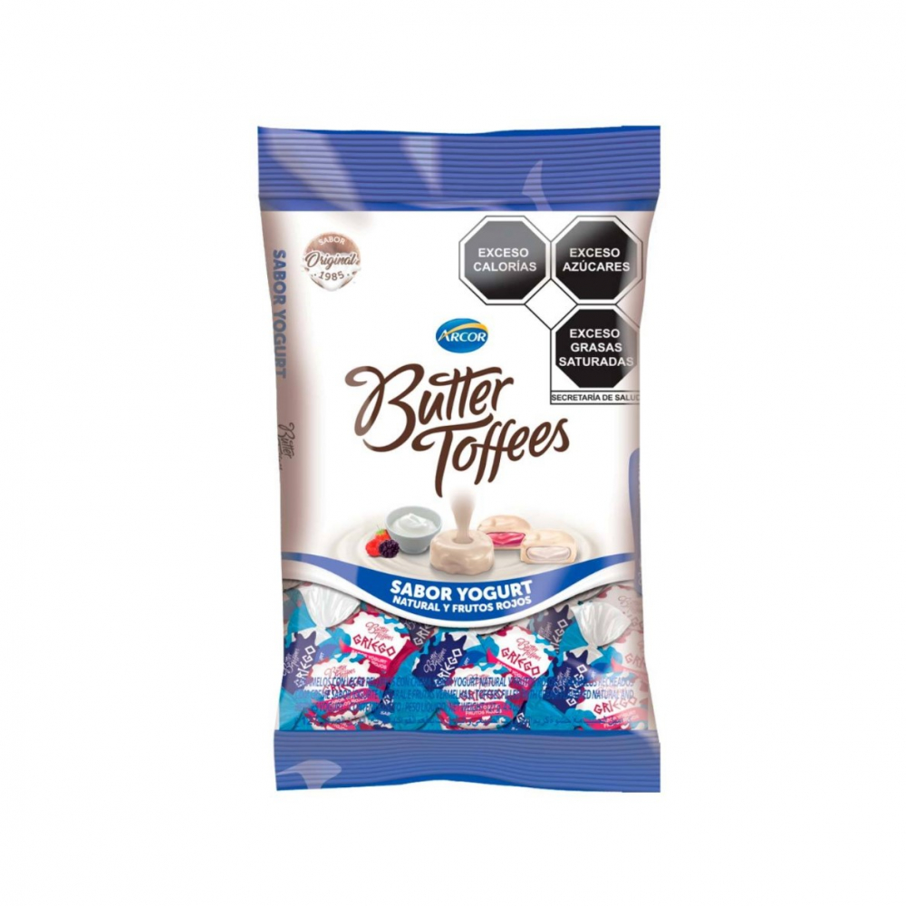 Caramelos con leche rellenos sabor yogurt griego Arcor (126 g / 4.4 oz)