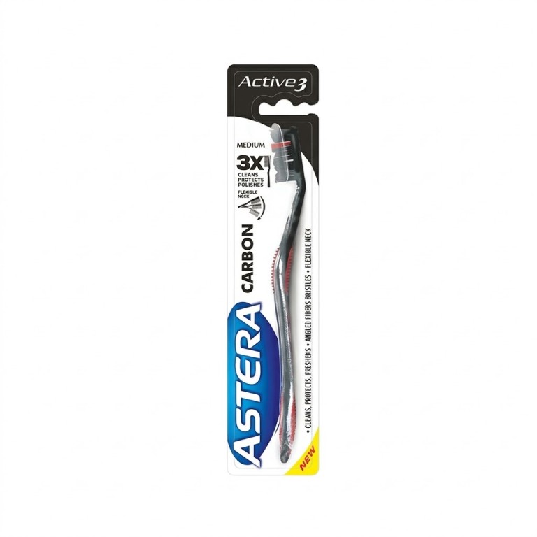 Cepillo Dental Active 3 Carbón Medio ASTERA