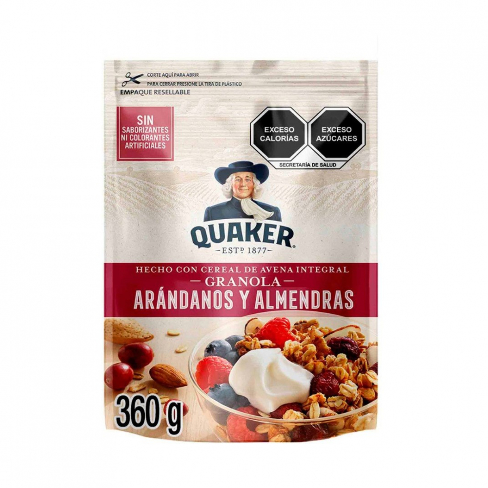 Cereal de avena integral granola arándanos y almendras Quaker (360 g / 12.7 oz)
