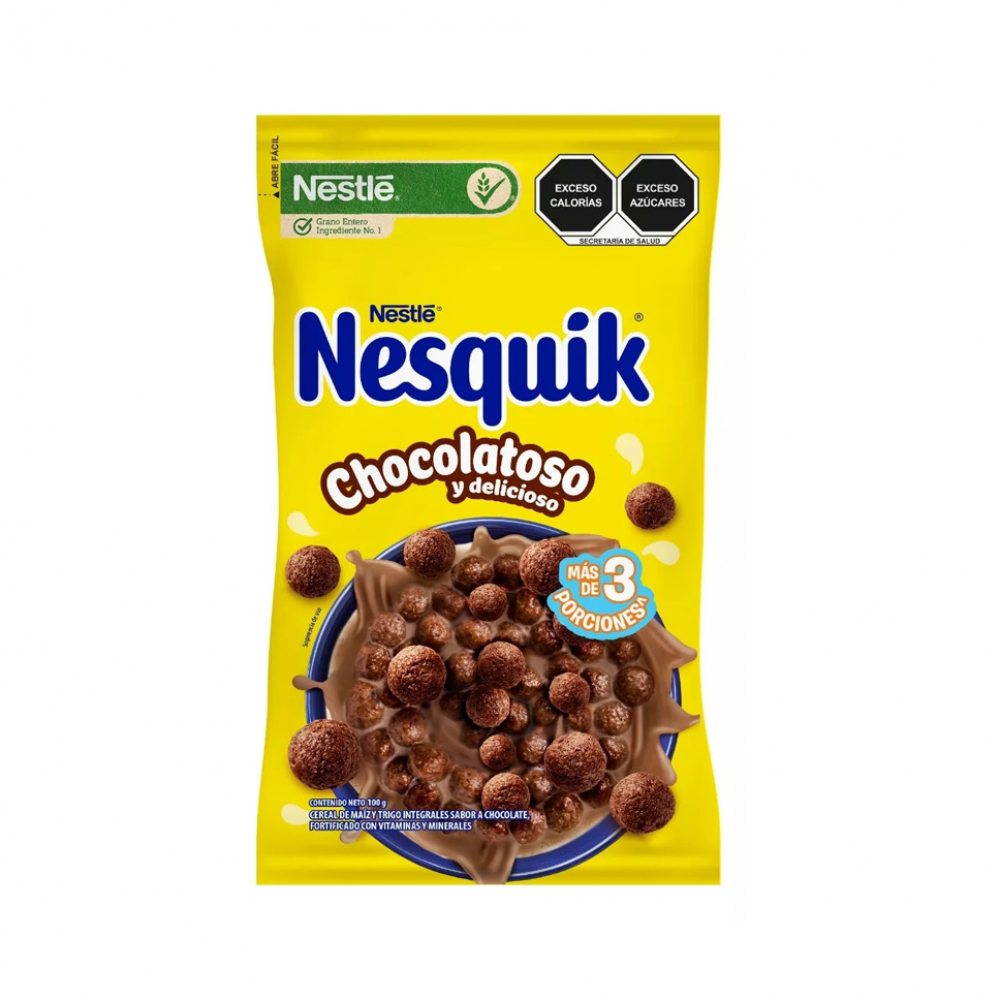 Cereal de maíz y trigo integrales sabor chocolate Nesquik Nestlé (100 g / 3.52 oz)
