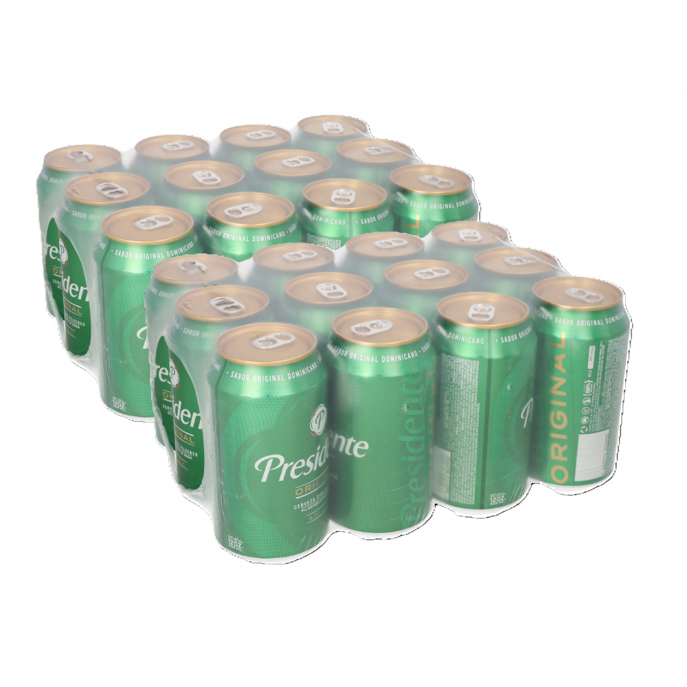 Cerveza de lata Presidente (24 x 355 ml / 12 oz)