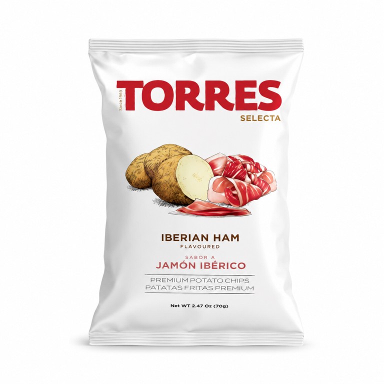 Chips de Patatas Sabor Jamón Ibérico (50 gr) TORRES