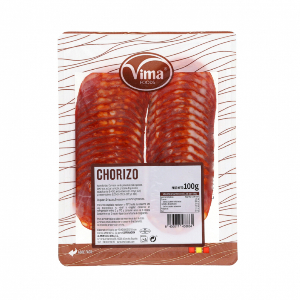 Chorizo en lonchas Vima Foods (100 g / 3.52 oz)