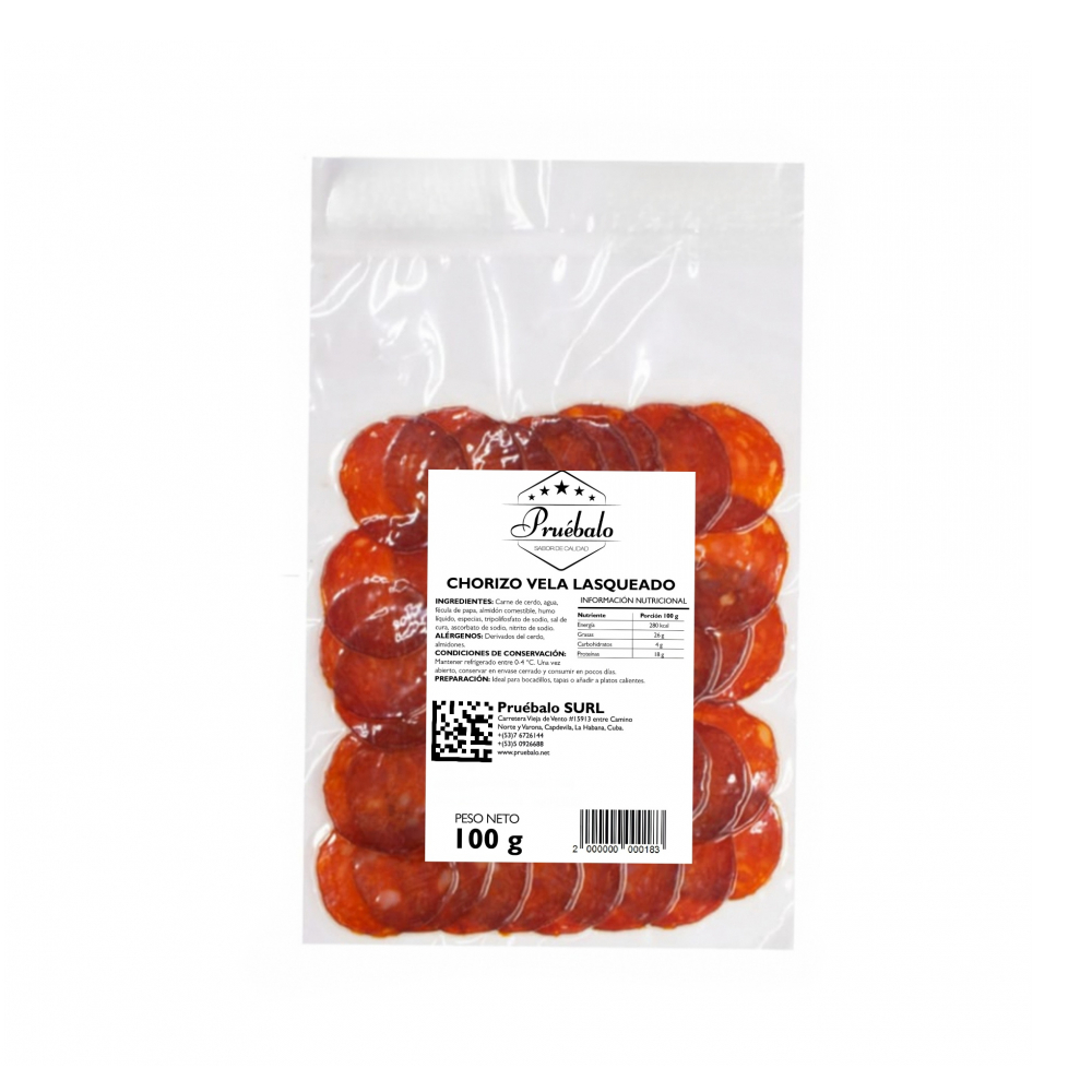 Chorizo vela lasqueado Pruébalo (100 g / 3.52 oz)