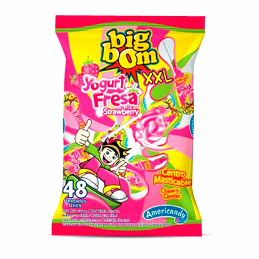 Chupa chupa sabor yogurt fresa Americandy (1.2 kg / 2.64 lb)