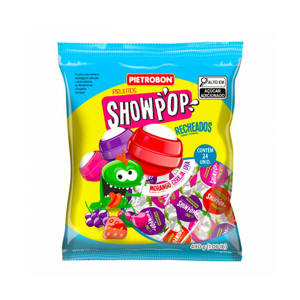 Chupa chups de sabores surtidos ShowPop (480 g / 1.06 lb)