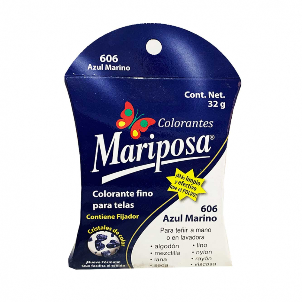 Colorante fino para telas color azul marino mezclilla Mariposa (32 g / 1.12 oz)