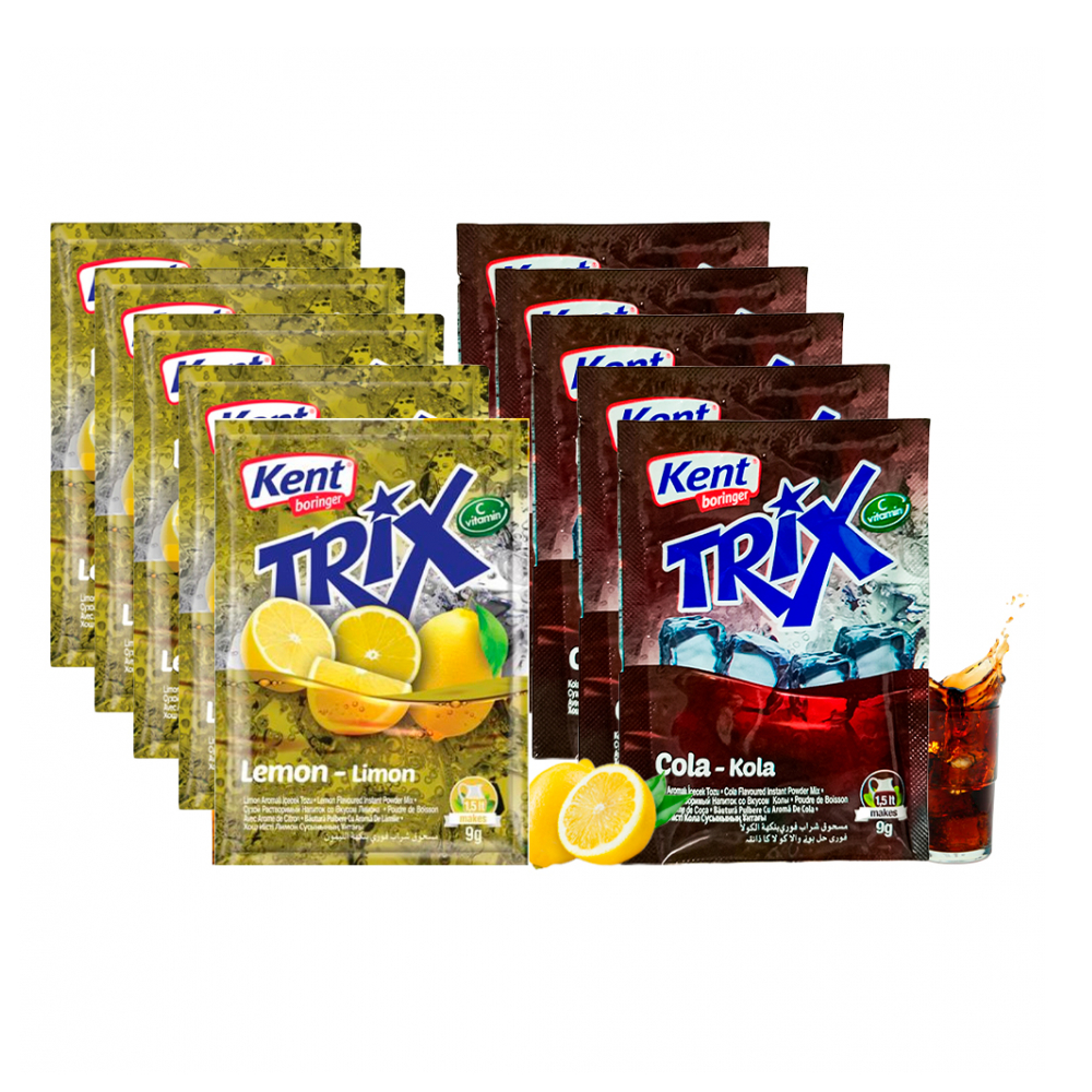 Combo de Refrescos: Refresco en polvo sabor cola Trix + Refresco en polvo sabor limón Trix