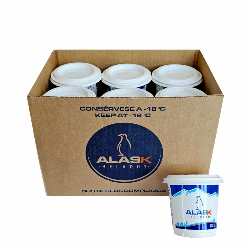 Combo de 12 helados de dos sabores: vainilla + fresa Alask