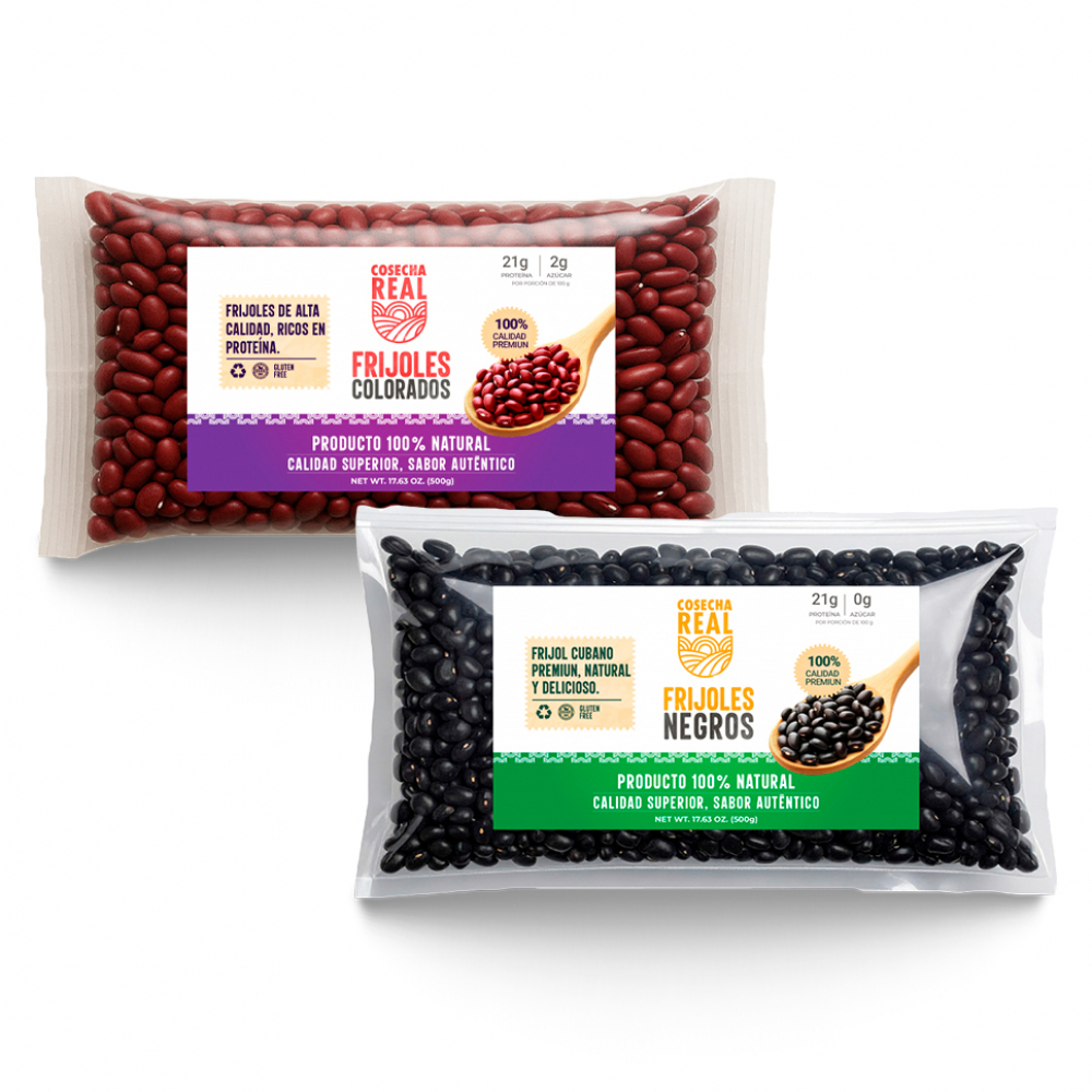 Combo de granos: Frijoles negros + Frijoles colorados Cosecha Real
